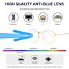 Kursan Blue Light Blocking Glasses for Women Men Retro Round Clear Lens Eyeglasses (Gold)