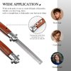 Stainless Steel Folding Comb, Clipper Comb, Comb with Wood Handle, Push Button Pocket Comb for Hair Styling