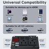 400W Power Inverter DC 12V to 110V AC Car Inverter Converter with 4.8A Dual USB Charging Ports and Dual AC Outlets Car Adapter LCD Display for Laptop Computer - Red