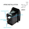 X-Haibei Waterproof 3 Position Rocker Switch 12V Spdt On Off On 4 Pin LED Light Waterproof Switch for RV Boat Truck Car (Blue)