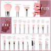 MAANGE 30-Piece Complete Make Up Brush Set 5 Products Included for Powder Foundation Eyeshadow Concealer Eyeshadow Pink