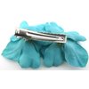 Double Turquoise Apple Blossom Silk Flower Hair Clip with Teeth