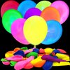 110 Pieces UV Neon Balloons Glow in the Dark Balloons Neon Party Supplies Black Light Balloons for Glow Party Helium Fluorescent Latex Neon Balloons for Kids Birthday Party Decoration