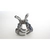 Generic Small mini dark silver blue crystal circles hair claw clip bridal clip