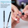 French Nail Brush, 2 Way French Gel Acrylic Nail Art Kolinsky Brush With Dotting Tool for Professional Manicure Cuticle Clean Up Nail Art Design, Wave Pattern Handle (NB125-#10, Black)