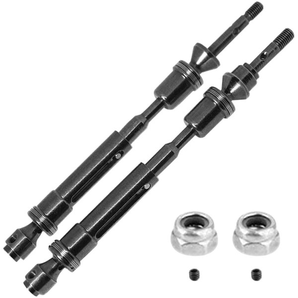 1Pair ShareGoo Front & Rear RC CVD Steel Drive Shaft Transmission Axle Compatible with Traxxas Slash 4x4 Stampede Rustler VXL HQ727 RC Short Truck