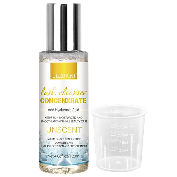 4.06 FL OZ Lash Shampoo Concentrate for Lash Extensions, Lash Cleanser Concentrate Eyelash Extension Cleanser Professional Lash Concentrate for Lash Extension Natural Foaming Cleanser Eyelash Shampoo