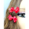 Tara Girls Super Cute Self Hinge Plastic Mulit Design Hair Barrettes Selection. 20 pc Red color bow Barrettes.