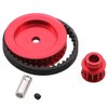 Belt Drive Transmission 12T/30T Gears System for Traxxas 1/10 TRX4 TRX6 RC Car, Metal Timing Belt Pulley No Noise Upgrade Part (Red)
