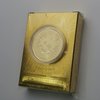 Rich Life Style Bitcoin Waterproof Gold Playing Cards with Commemorative Bitcoin Encased in Protective Plastic