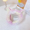 Hofar Rainbow Tie Dye Face Wash Headband Hairband with Two Ears Cartoon Cute Creative Hair Accessories