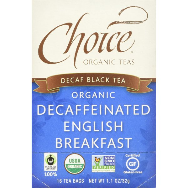 Choice Organics - Organic Decaffeinated English Breakfast Tea (1 Pack) - Fair Trade - Compostable - 16 Organic Black Tea Bags