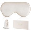 BOKOR Nature Silk Sleep Eye Mask - FSA/HSA Eligible Sleeping Mask, Dark Circles and Puffiness, Improve Sleep, Light Blocking Eye Cover, Ideal Birthday Gift with Gift Package - Champagne
