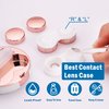 TreaHome 2 Pack Contact Lens Case, Contact Case Travel with Cleaner Washer, Tweezers, Remover Tool Contact Solution Bottle (Rose Gold)