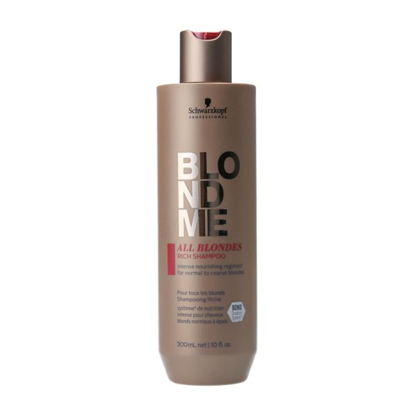 BLONDME All Blondes Rich Shampoo – Nourishing and Hydrating Rich Regimen – Moisturizing Shampoo for Normal to Coarse Color Treated and Natural Blonde Hair, 300ml