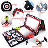 Tummy Time Floor Mirror with Teethers, Double-Sided Baby Mirror Black and White High Contrast Baby Toys for Babies, Baby Montessori Toys Crawling Developmental Newborn Infant Sensory Toys (A-Mirror)
