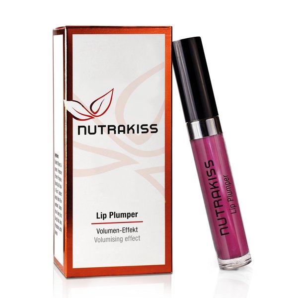 Nutrakiss Lip Plumper - Plum I Natural Plumping Lip Gloss with Niacin (Vitamin B3) I Clear Lip Plumper for Fuller Lips I Made in Germany I 5ml