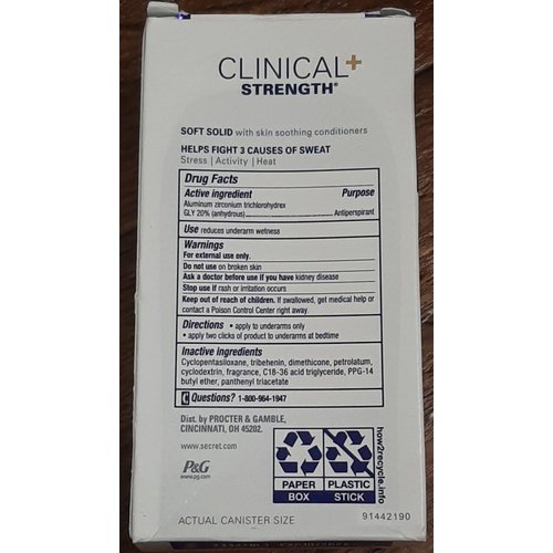 Secret Clinical Strength Clear Gel Deodorant Stress Response, 1.6 Oz (Pack of 2)