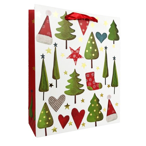Allgala 12-PC Premium Christmas Printed Gift Bags, 9" B01MCWSL7E