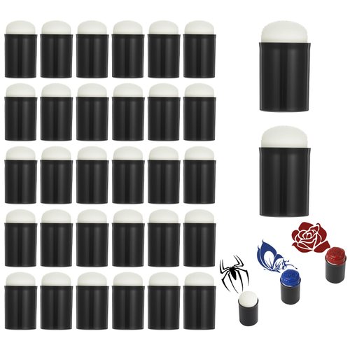30 Pcs Craft Finger Sponge Daubers Reusable Finger Painting Sponge Easy to Clean Sponges Dauber Set Fingers Daubers for Face Painting Drawing Stamping Card Making Chalk Ink