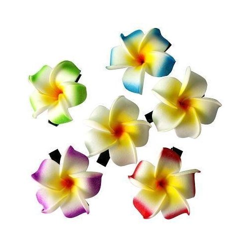 Small Plumeria Flower Hair Clips