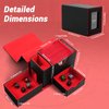 MTG Deck Box, Dice Tray&Tower 2 in 1 MTG Commander Deck Box Fits 120+ Single Sleeved Cards, Leather Magnetic Closure Card Deck Box with Magnetic Card Holders&Base for TCG, CCG, Black/Red