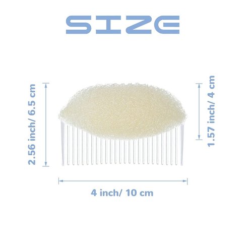 ericotry 2Pcs Charming Hair Comb Bump It Up Volume Inserts Bo Beehive Hair Base Insert Cushion Pad Hair Stick Bun Maker Hair Accessories for Women Lady Girl (Beige)