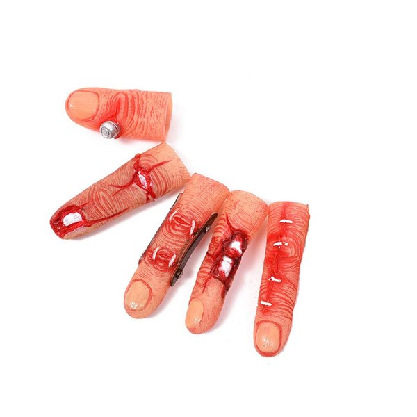 TUDACVTE Fake Finger Cover Realistic Severed Body Parts Fingers Novelty Gag Props for Halloween, Haunted House, Theater, Parties Tricks 5PCS