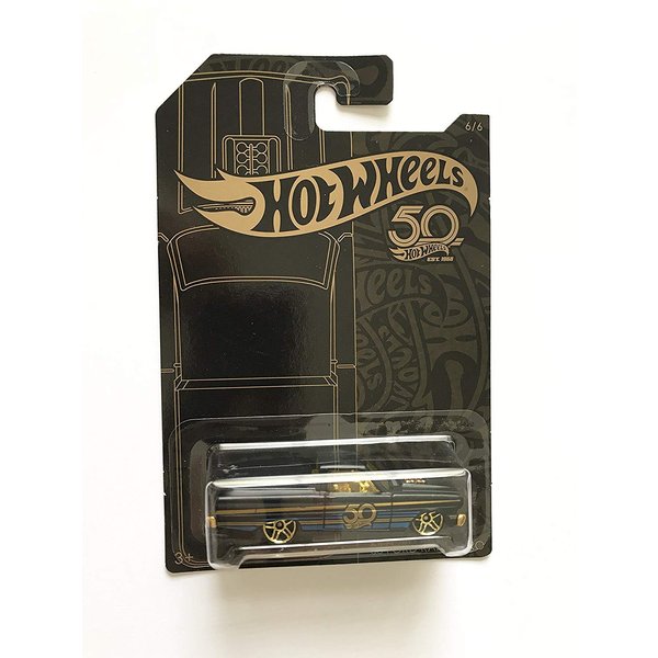 Hot Wheels 2018 50th Anniversary Black & Gold Series 1/64 Scale Diecast Model Car ('65 Ford Ranchero)