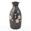 Happy Sales HSSS-WPB20, Black Porcelain Sake set Pink Blossom Design