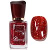 Glitter Nail Polish, Red Reflective Quick Dry Nail Polish, Iridescent Nail Polish, Bright Red Sparkly Nail Polish, Air Dry Chunky Glitter Sparkle Gel Nail Polish for Women Girls, 14ML