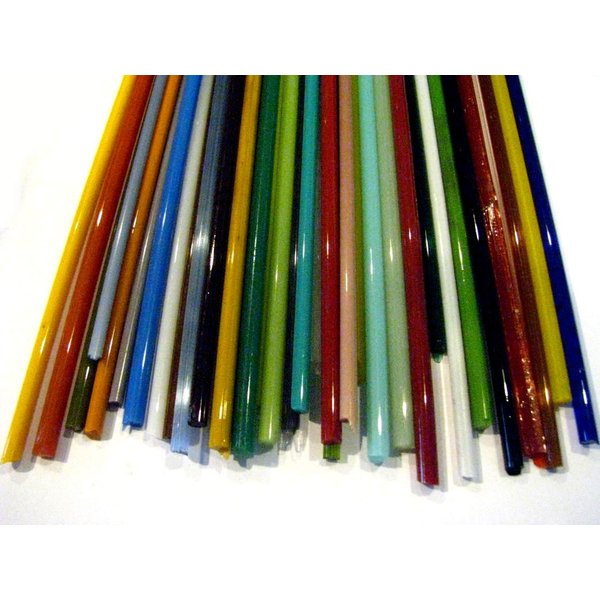 Devardi Glass 5mm Stringers 1/2 lb Sampler, COE 104 Glass Rods for Lampwork, Beadmaking