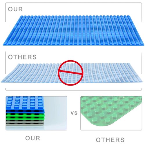 Building Blocks Baseplates Classic Baseplates Building Base Plates for Building Bricks 100% Compatible with Major Brands-Baseplates 10" x 10" (Eight pcs)