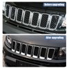 COOL STAR 68109865AA 7PCS Chrome Grille Trim Molding Insert Compatible with Jeep Compass 2011 2012 2013 2014 2015 2016 2017 CH1210111
