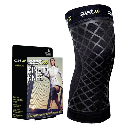 Spark Kinetic Knee Sleeve - Knee Support for Women & Men - Compression Knee Brace with Embedded Kinesiology Tape - Knee Sleeve to Support Knee Pain - Medium