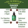 USDA Organic Ginger Root Extract Liquid Drops. Zero Sugar, Non Bitter Vegan Ginger Oil Supplement For Immune, Digestive + Gut Support. High Bioavailability, Gluten Free For Women and Men. Take Orally