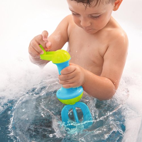HABA Toddler Bath Toys: Bubble Bath Kids Whisk - for Kids' Sensory Play, Motor Skills, and Bath Time Fun, Blue