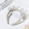 Mixcbe Pearl Bride Headband - Bachelorette Party Decorations, Bride to Be Headband, Bride Headband Wide Pearl Headband for Bachelorette Party (pearl-Bride)