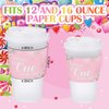 Lincia 30 Pcs Winter Onederland 1st Birthday Girl Pink Coffee Cup Sleeves Disposable Winter Onederland Birthday Decorations Party Supplies Winter Onederland Baby Shower Decoration for Girl