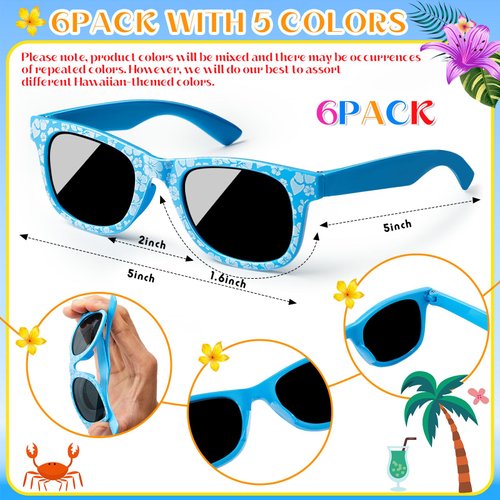 Buryeah 30 Hawaiian Luau Party Decorations Leis for Luau Party Hawaiian Glasses Hawaiian Luau Theme Party Supplies Tropical Summer Beach Party (Multi Color)