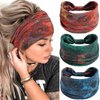 SAWINDA Boho Headbands for Women Elastic Non-slip Twist Knotted Hair Bands Yoga Running Sports Soft Frabic Hair Wrap Sweats Bandanas Accessories for Girls (Pack of 3)