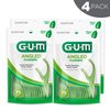 GUM Angled Floss Picks, Perfect for Tight Teeth, Extra Strong Shred-Resistant Dental Floss, Angled for Easy Reach, Dental Flossers for Adults, Fresh Mint Flavor, 75ct (4pk)