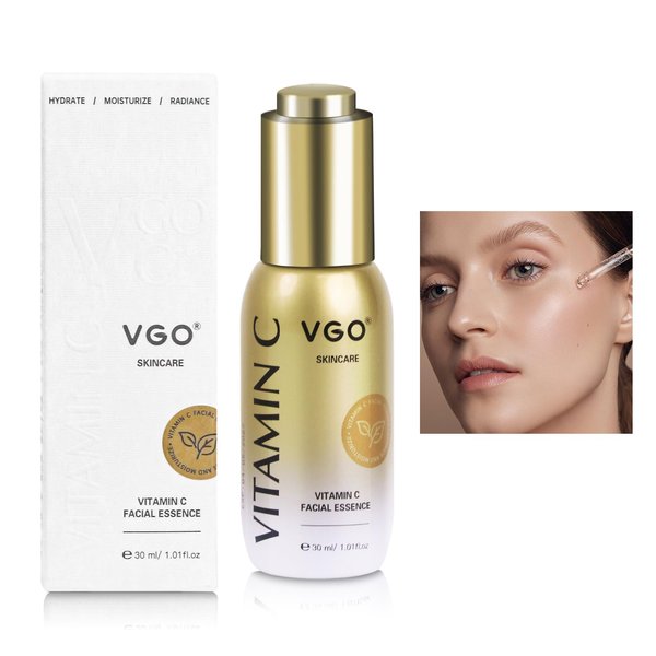 VGO Facial Serum for Face, Anti Aging Face Serum with Vitamin C, Hyaluronic Acid, Vitamin E & More, Vitamin C Face Serum for Dark Spots, Even Skin Tone, Eye Area, Fine Lines & Wrinkles0.98fl.oz