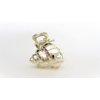 Generic Small gold metal and pearl seashell hair claw clip bridal clip