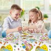 Faccito Easter Coloring Tablecloth 108 x 54 Inch Easter Bunny Egg Coloring Poster with 24 Crayons Easter Giant Paper Table Cover for Easter Holiday Party Favors School Family Activities