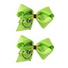 2Pcs Green Hair Bow Clips 5inch Christmas Decorations Women Girls Costume Accessories