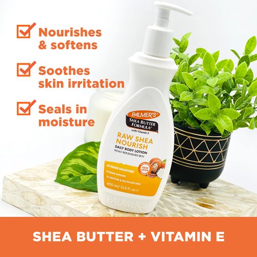 Palmer's Shea Formula Raw Shea Body Lotion, Pump Bottle, 13.5 Ounces