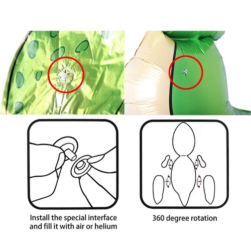 Self standing Dinosaur Tyrannosaurus Animal Balloons for Birthday Party Baby Shower Decoration Kit Inflatable Party Supplies Decorations Gift Kids and Adults (3D Parasaurolophus Rose Red)