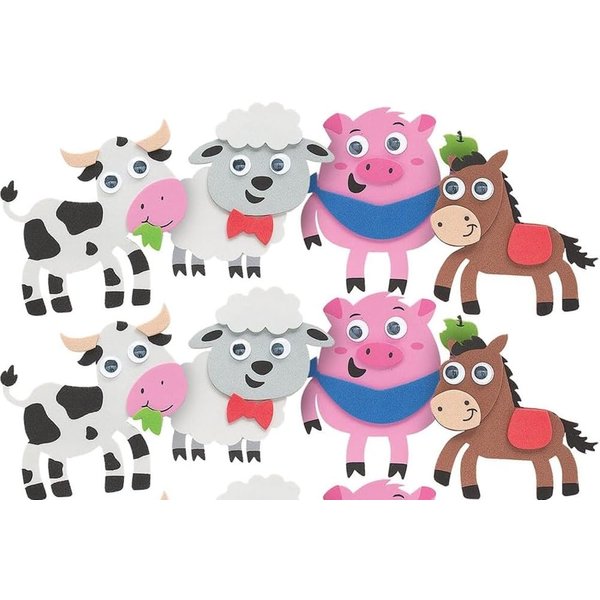 HAPPY DEALS ~ Farm Animals Craft Kits | 12 Kits | Western Barnyard Theme Magnet Crafts for Ages 3+