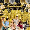 Lomxsy New Year Eve Party Supplies 2025,Include Happy new year banner, Fringe Curtain,Gold Balloons,Banner,Confetti Balloons,2025 Balloons,For New Years Decorations 2025, New Years Eve Party Supplies